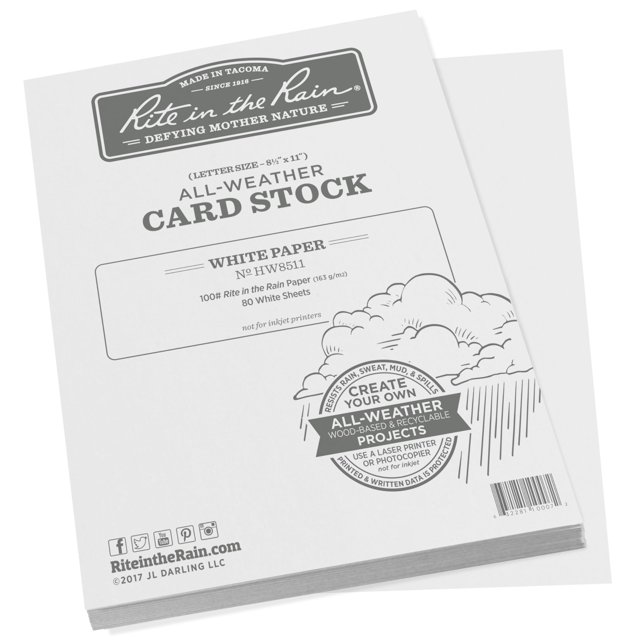 Cartulina Rite in the Rain, resistente a la intemperie, 8,5 x 11 cm, 100 g/m², 80 cm