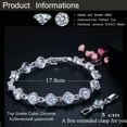 thumbnail image 6 of Elegant Silver Plated Purple Cubic Zircon Women Amerian Crystal Tennis Bracelet, 6 of 9