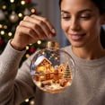 thumbnail image 6 of Clear Acrylic Christmas Snow Globe Ornament, 2D House Scene Ball Pendant for Holiday Tree Decor., 6 of 6