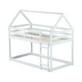 thumbnail image 6 of Miniyam Wood Twin over Twin Bunk Bed, House-Shaped Design for Kids and Teens, White, 6 of 8