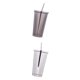 thumbnail image 1 of 2 piezas de doble pared con aislamiento al vacío de primera para acampar y viajar vaso de acero inoxidable taza de bebidas de té y café con pa Baoblaze Vaso con paja, 1 of 8