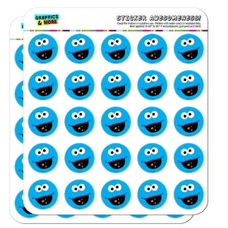 Sesame Street Cookie Monster Face Planner Calendar Scrapbooking Crafting Stickers