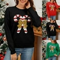 thumbnail image 2 of Zhanying Chandails pour Femmes Automne Col Rond Uni Chandail de Fête Tricoté Confortable de Noël, 2 of 6