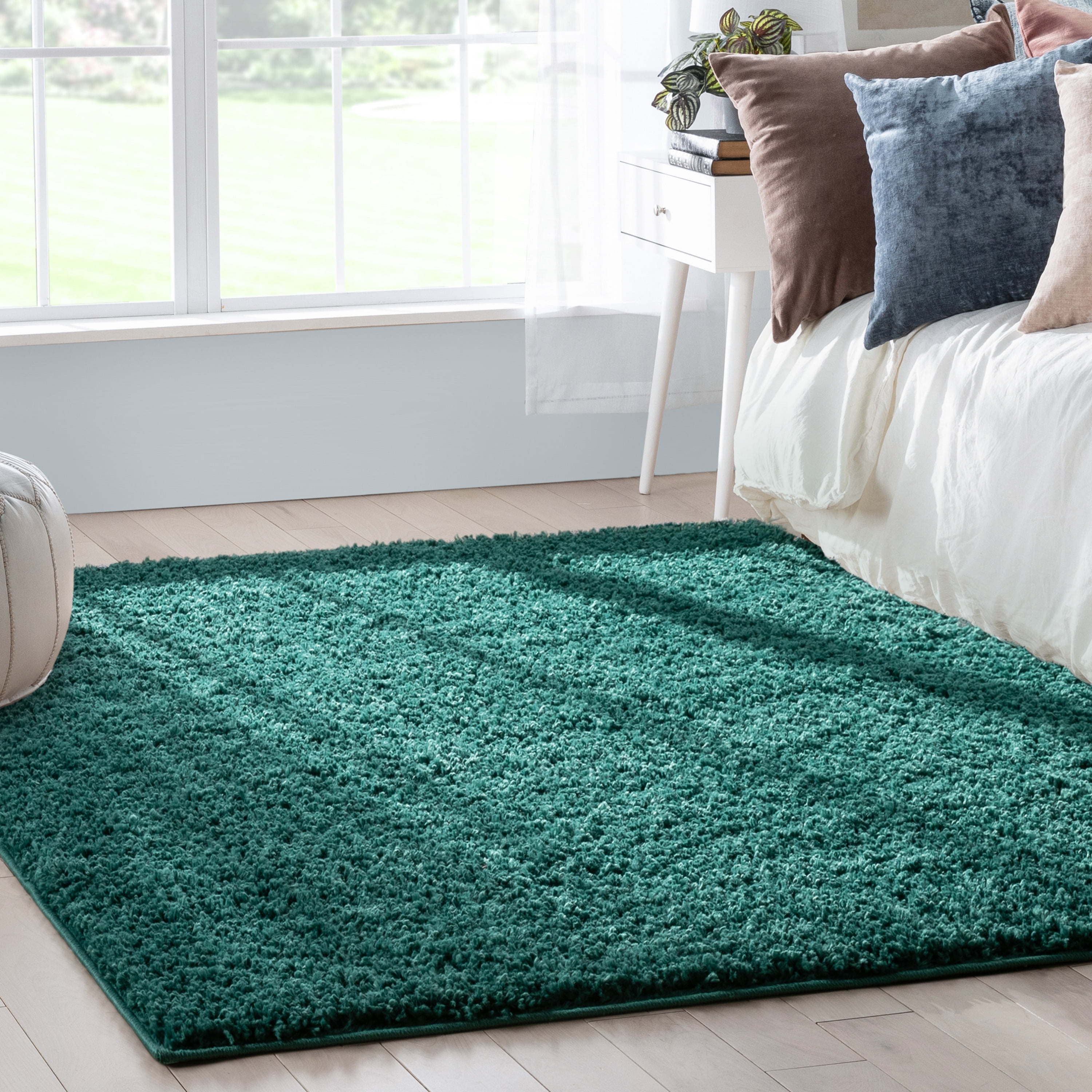 Well Woven Elle Basics Emerson Modern Textured Solid Green 6'7" x 9'6" Area Rug
