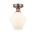 thumbnail image 3 of Innovations Lighting  Cindyrella - 1 Light 8" Semi-Flush Mount Cased Matte White/Antique Copper, 3 of 5