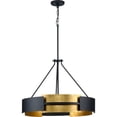 thumbnail image 2 of Lowery Collection Five-Light Textured Black/Distressed Gold Hanging Pendant Light, 2 of 2