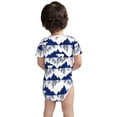 thumbnail image 3 of Xecao Cartoon Iceberg Polar Bear Pattern Baby Climbing Bodysuit Short Sleeve Onesie Unisex 0-12 Months Baby Shirt Newborn Outfits Crotch snap design-6 Months, 3 of 6