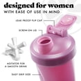 thumbnail image 3 of Fit & Fresh Shaker Bottle, Leak Proof 24 oz Sports Blender Bottle for Supplement Shakes, Pink, 3 of 7