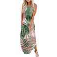 thumbnail image 2 of Lenago Robe Sans Manches Grande Taille pour Femmes Imprimée Sans Manches à Col Rond Longue Robe Robes d'Été de Plage en Liquidation, 2 of 5