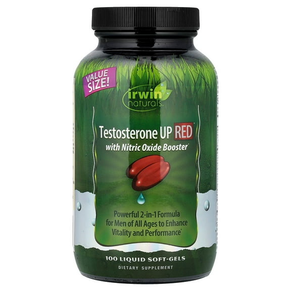 Irwin Naturals Testosterone UP Red with Nitric Oxide Booster, 100 Liquid Soft-Gels