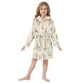 thumbnail image 6 of FORMRS Niños Bathrobe Unisex Hooded Robe Soft Plush Pajamas Sleepwear, Size 2-3T, Green Watercolor Seashells, 6 of 7