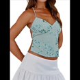 thumbnail image 1 of Camisola Sin Mangas con Cuello en V, Lentejuelas y Diamantes de Imitación Brillantes para Mujer, Top Corto de Verano con Espalda Abierta para Fiesta y Club Color L, 1 of 6
