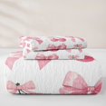 thumbnail image 5 of Manfei Pink Cherry Quilt King For Kids,Princess Bow King Coverlet Set For Girls,3 Pieces, 5 of 7