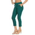 thumbnail image 2 of HDE Pull On Capri Pants For Women with Pockets Elastic Waist Cropped Pants Teal - S, 2 of 7