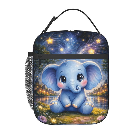 Cute Elephant Lunch Bag Reusable Thermal Lunch Tote with Handle for Women and Men