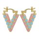 thumbnail image 5 of Pendientes colgantes de esmalte color caramelo con forma de V estereopscópica y diseño geométrico, SHED248-Rojo, 5 of 5