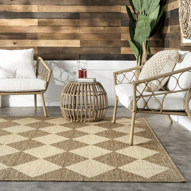 nuLOOM Sabina Diamond Weave Indoor/Outdoor Brown Area Rug, 8'x10