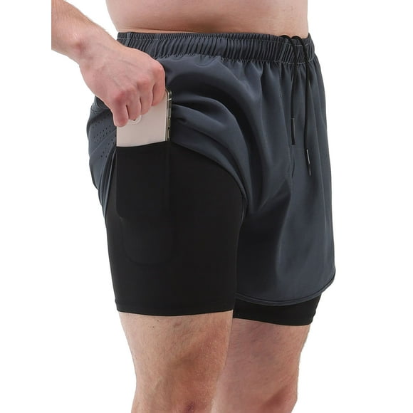 Shorts para hombre Pantalones cortos deportivos para hombres con forro 2 en 1 con bolsillos Pantalon Tomshoo  Shorts para hombre
