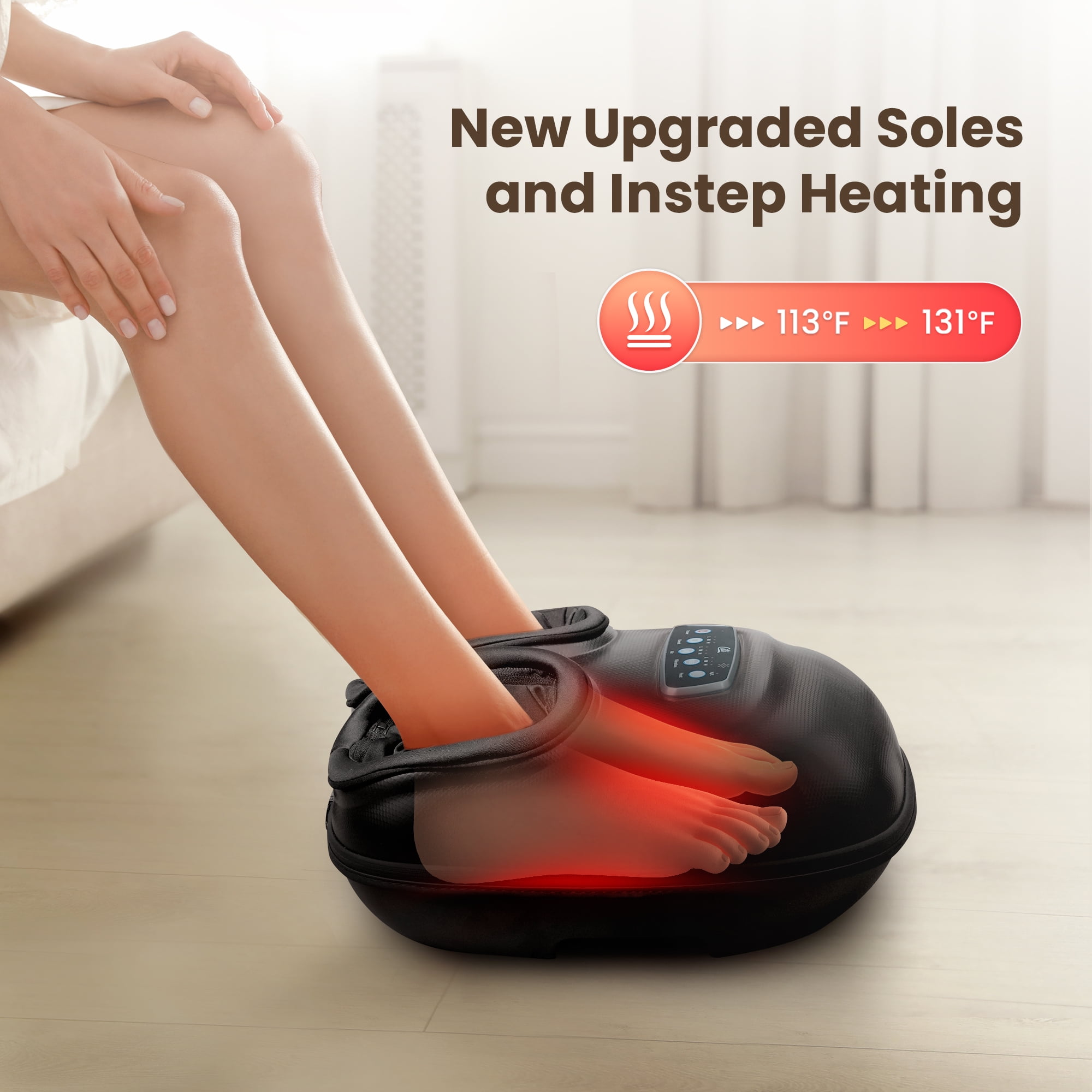 Foot Massager with Heat, Shiatsu Feet Massager Machine for Relax, Black, Gifts