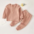 thumbnail image 2 of Toddler Baby Boys Clothing Sets Little Autumn Winter Solid Color Long Sleeve Elastic Waist 6 12 18 24 Months 2T 3T Everyday Outfit Set 2 Pcs, 2 of 7