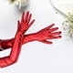 thumbnail image 2 of Guante de noche para mujer, sin flecos, de piel patentada, para novia, sin dedos, brillante rojo, 2 of 8