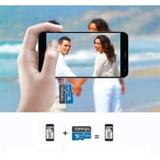 Topesel 128GB Micro SD Class 10 U1 Flash Memory Card with Adapter, 2 Total Count, Blue