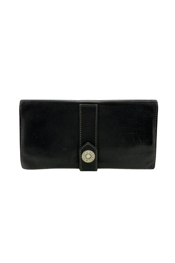 Pre-Owned HERMES Demitry Bifold Long Wallet in Black, Unisex (Good)
