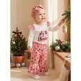thumbnail image 5 of Loicainy Infant Baby Girls Christmas Outfit 3 6 9 12 18 Months Letters Print Romper with Plaid Pants Headband Clothes Set, 5 of 9