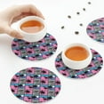 thumbnail image 4 of Leather Coasters with Heat-resistant for Drinks, Hawaiian Style Square -标题2 Round Shape, 4 of 5