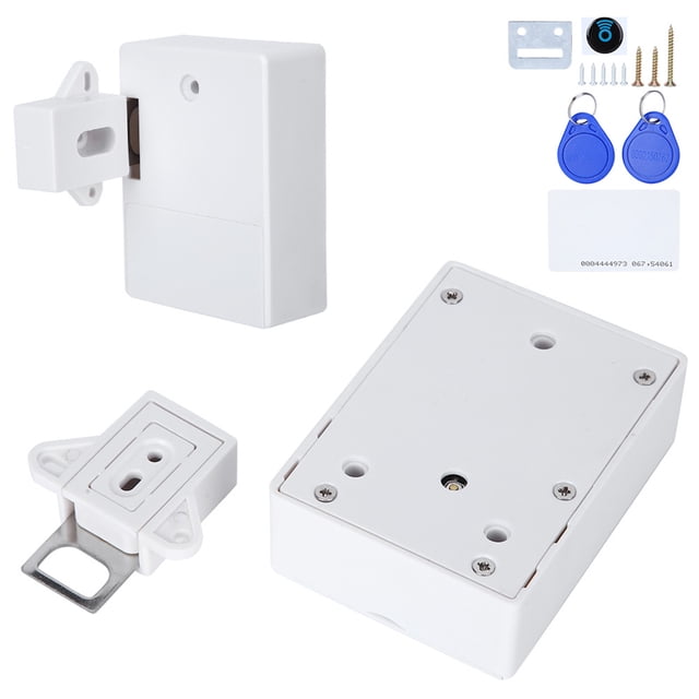 Serrure d'Armoire Électronique, Serrure d'Armoire Intelligente avec Carte d'Identité 125 kHz, Serrure d'Armoire Bricolage Cachée Sans Perçage pour Garde-Robes Casiers, Tiroirs, Casiers, Boîtes de Rangement, Rappel de Basse Tension