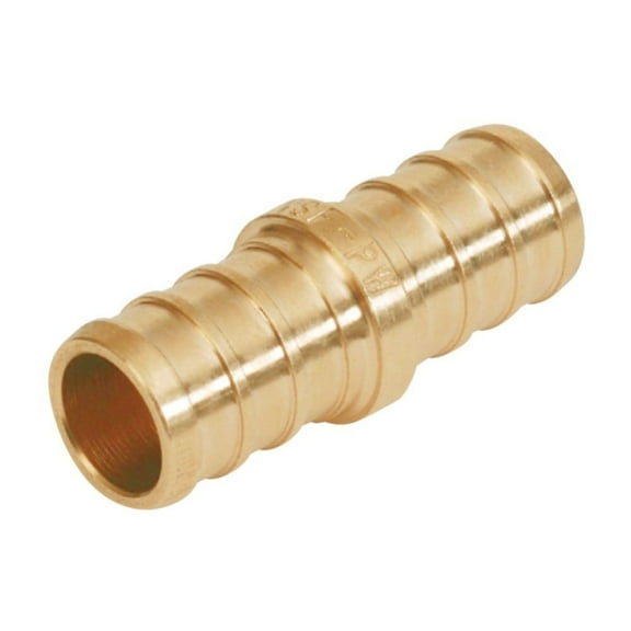 Pex Fittings 1/2 Inch (0.50) Straight Coupling Barbed Connector Crimp Brass for Pipe Tubing, No Lead