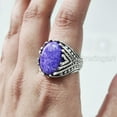 thumbnail image 5 of Charoite Mans Ring, Natural Purple Charoite Ring, Oxidized Silver Jewelry, 925 Silver Ring, Birthday Gift, Heavy Mens Ring, Arabic Design, Ottoman Style Ring, Christmas, Turkey Mens Signet Ring, 5 of 6