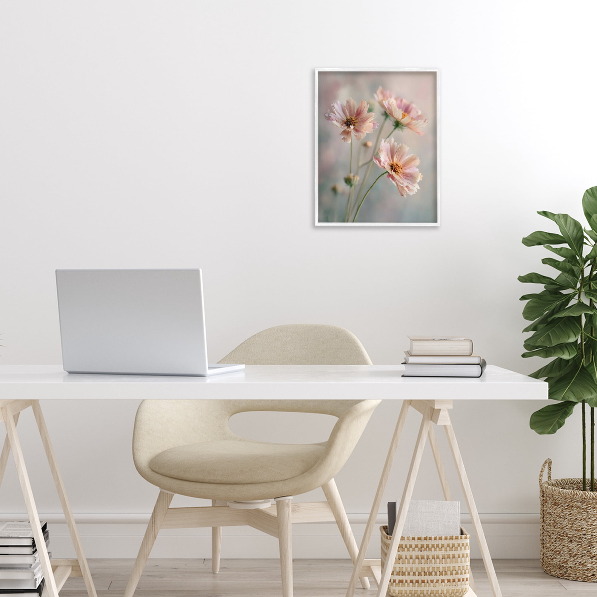Stupell Industries Pink Daisies Close Up White Framed Giclee Art, design by Franklyn Gregory