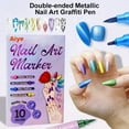thumbnail image 5 of Aixiqee Dual-Tip Nail Art Pen Set with Firm & Soft Tip, 10 Colors Nail Art Markers, Nail Polish Pens for Kids Girls, Water Based, Quick Dry DIY Nail Art Tools, 5 of 8