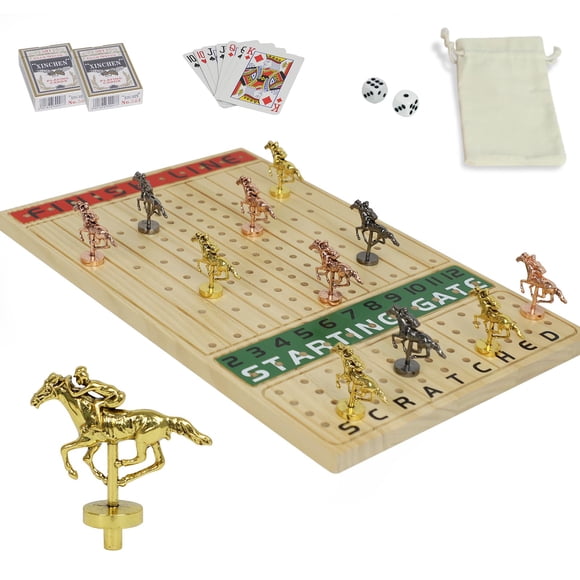 Juego de mesa HOROW Finish Line Luxury Edition con metal Horses