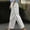 White, variant on Women's Plus White Linen Pants Women Petite Women Solid Pants High Waisted Wide Leg Pants Fashion Drawstring Elastic Trousers Comfy Straight Leg Long Pants with Pockets
