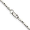 thumbnail image 2 of Diamond2Deal 925 Sterling Silver 2mm Diamond-Cut Round Box Chain Necklace for Women 36", 2 of 5