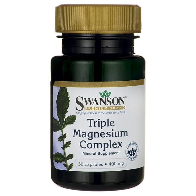 Swanson Triple Magnesium Complex 400 mg 30 Capsules.