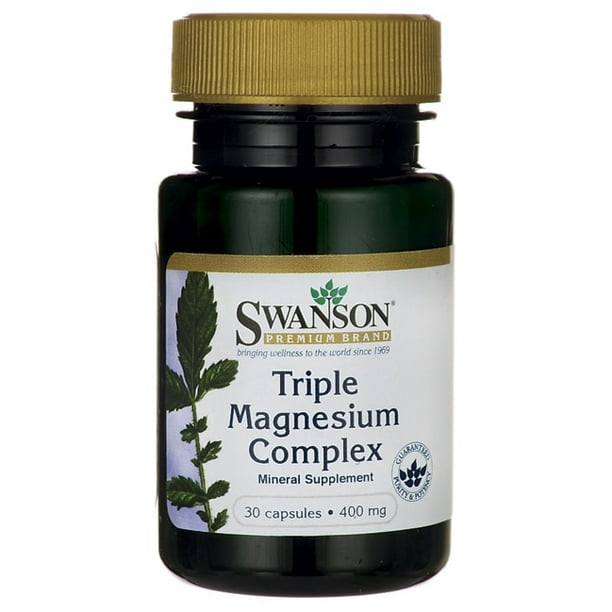 Swanson Triple Magnesium Complex 400 mg 30 Capsules.