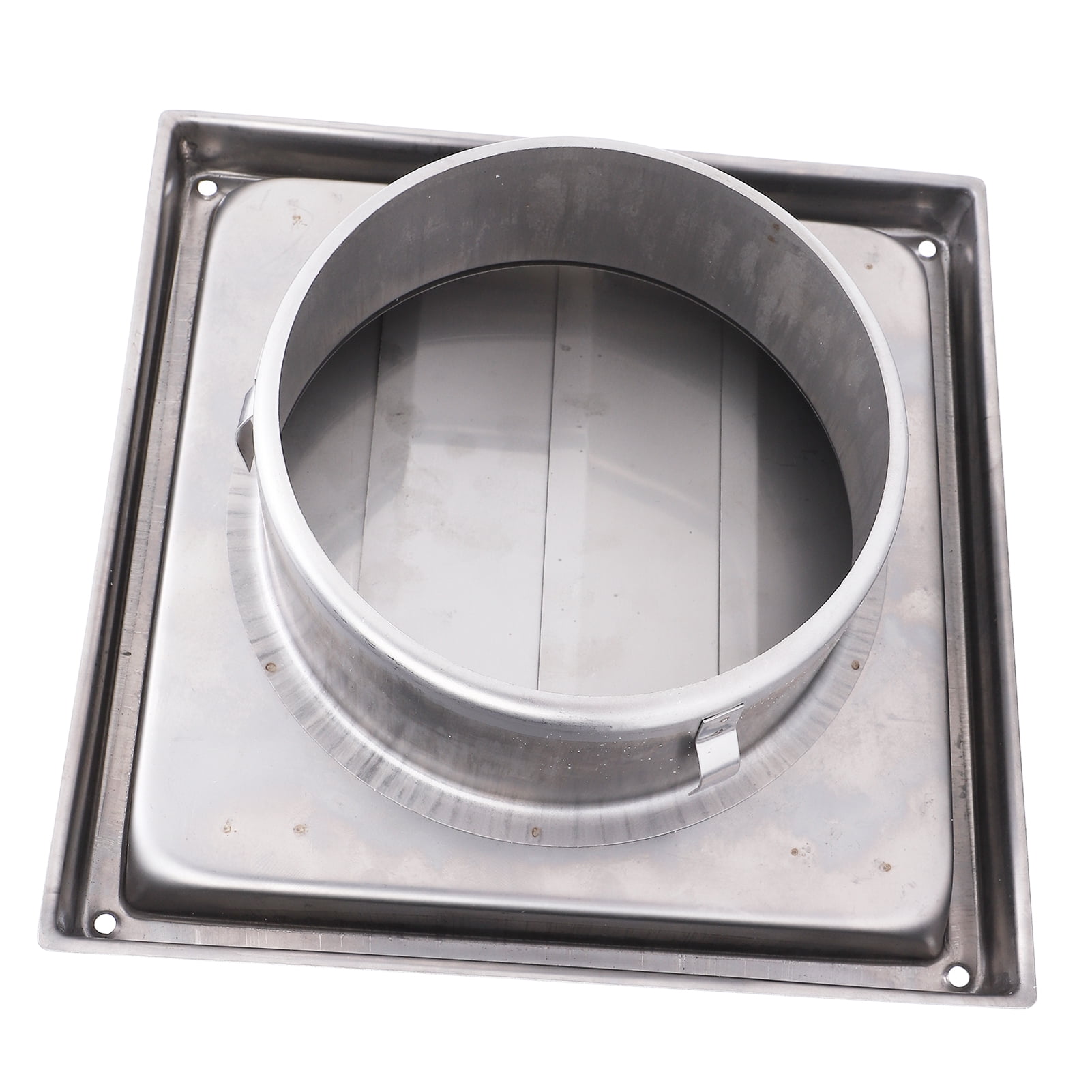 M Buder Dryer Vent Cover with Detachable Moving Flaps Square 125mm / 4.9 inches Stainless Steel Wind Rain Proof Exterior Wall Hood for Ventilation Duct Air Conditioner