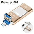 thumbnail image 2 of Flash Drive, 3 in 1 USB 3.0 Memory Stick, Photo Stick External Storage Thumb Drive for iPhone iPad Android Computer, 2 of 9