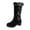 Black, variant on Mostsola Snow Boots for Women Fuzzy Buckle Warm Mid Calf Boots Lug Sole Heel Winter Boots