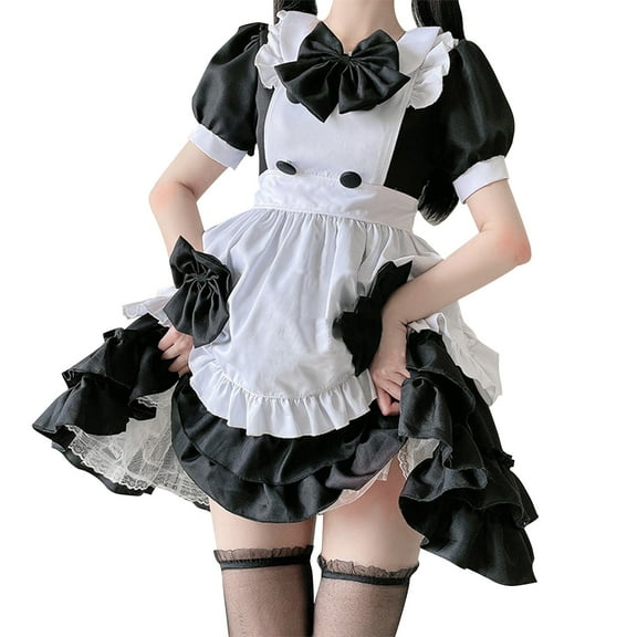 Elvqul Lace Dress for Women Sweet Cute Suspender Long Dress Retro Gothic Sleeveless Womens Dress Black