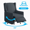 thumbnail image 4 of MUZZ Upholstered Push Back Recliner Chair,Glider Recliner Sofa Chair for Home,Dark Grey, 4 of 5