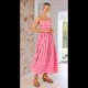 thumbnail image 5 of Vestido Holgado con Espalda A Rayas y Fruncido para Mujer, Tirantes Finos, Aberturas y Vuelo. Sandía Roja XL, 5 of 10