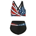 thumbnail image 4 of CONZONE Independence Day Womens Bikini Sets 4Th Of July 2 Peice Swimsuits for Women High Waisted Patriotic Usa Flag Graphic Lightweight Summer Beach Bathing Suits With Removable Bra Pads, 4 of 6