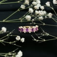 thumbnail image 3 of Rosec Jewels Certified Lab Grown Pink Sapphire and Amethyst Half Eternity Ring with Diamond - Ready to Gift for Anniversary, 14K Yellow Gold, US 13.00, 3 of 8