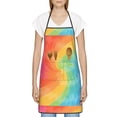 thumbnail image 4 of Anti-Fouling Belt Pocket Elasticated Apron - Non-Slippery Non-Fading Non-Shrinking Non-Crinkly Water-Repellent Mediumvioletred Tie Dye Background Rainbow Colors, 4 of 8