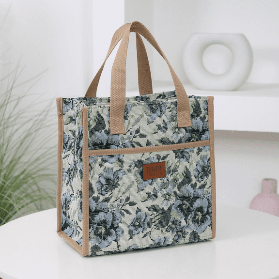 DLIU Lunch Bag，Floral Pattern，Tote, Hand Bag，Lunch Box Storage Bag
