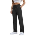 thumbnail image 2 of Lumosvexa Women's Drawstring Pants, Elastic Waist Straight Leg Side Pockets Fall Active Casual Pants Black M, 2 of 6